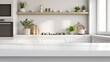 © SIYI - Modern Kitchen Podium with White Tones for Product Display: Sleek Indoor Platform Ideal for Advertising Posters, Backgrounds, and Banners