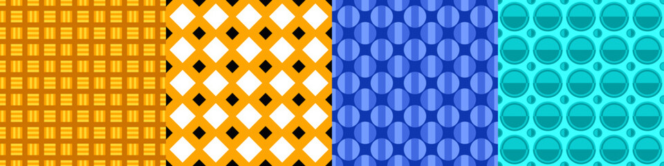Wall Mural - seamless geometric threetone pattern set