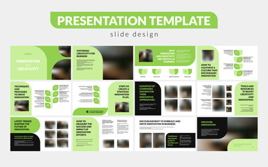 Wall Mural - a presentation template in green eco color. business flyer design features abstract elements, modern