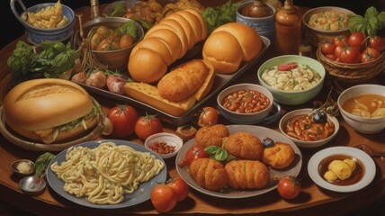 Wall Mural - food in a basket