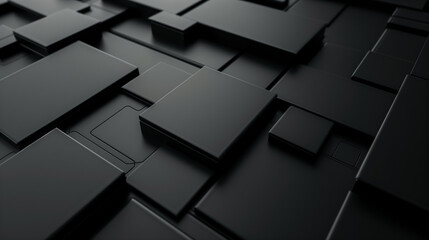 Wall Mural - A black and white image of a computer chip. The image is made up of many small squares, and the squares are all black. The image has a very modern and futuristic feel to it