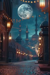 Wall Mural - full moon at night