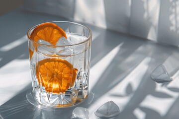 Canvas Print - Glass and Orange Slice