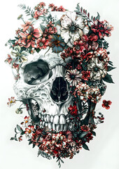 Flower Skull Vector