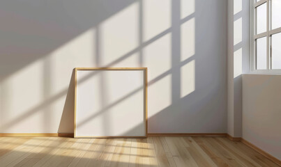 Sticker - Bright sunlight shining through a window onto a hardwood floor a