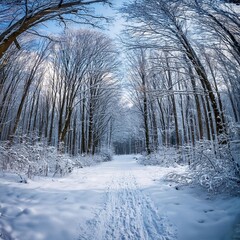 Wall Mural - path in a forest, AI generated