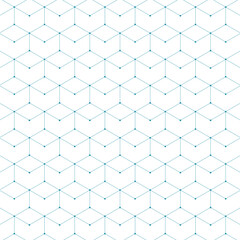 Wall Mural - Hexagon Rhombus Geometric Dot Line Pattern Decorative Background