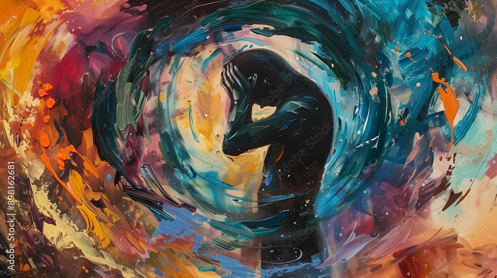 Abstract Feelings Examples Dramatic abstract art, person in emotional distress or feeling intense ...