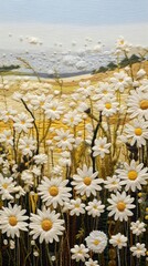 Wall Mural - Daisy flower fields landscape outdoors plant.