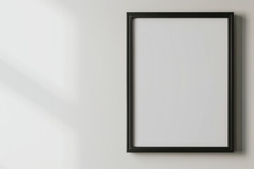 Poster - A minimalist image displaying a black frame holding a blank canvas against a white background, symbolizing potential and creative expression in a modern style.