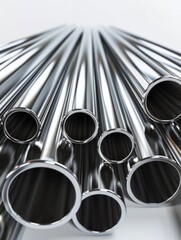 Canvas Print - Stacked Metal Pipes