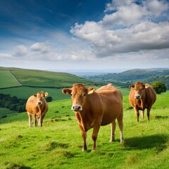 cows on green grass, AI generated