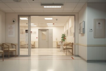 Canvas Print - Hospital hospital door architecture.