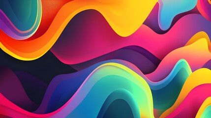 Sticker - Abstract, flowing, futuristic patterns over a motion gradient background