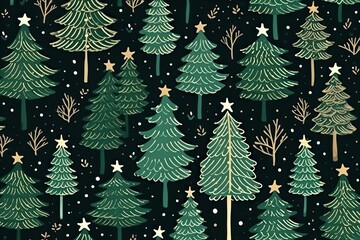 Wall Mural - Christmas tree christmas pattern christmas tree.