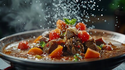 Wall Mural - Beef Stew With Carrots and Tomatoes