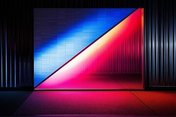 Poster - Abstract Neon Lights in a Geometric Pattern