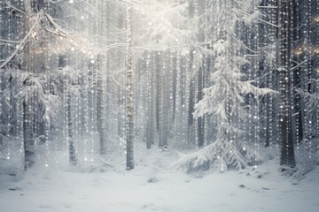 Wall Mural - Christmas snow blizzard outdoors. .