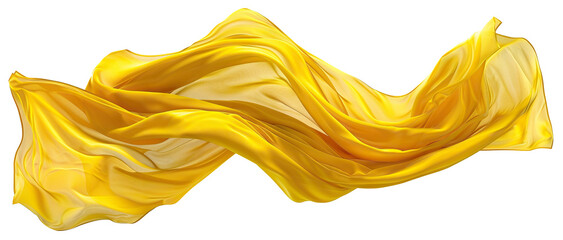 Wall Mural - Yellow silk cloth floating, cut out