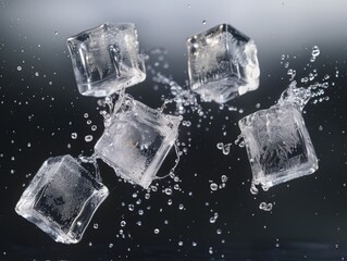 Sticker - Ice Cubes Floating in Water