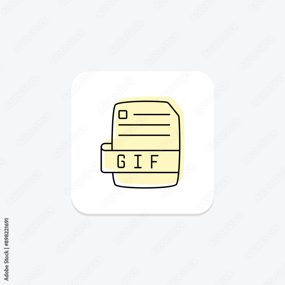 GIF File color shadow thinline icon , vector, pixel perfect ...