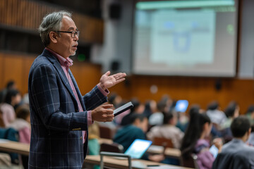 Wall Mural - University lecture with professor teaching