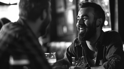 Wall Mural - Man with Beard at Table