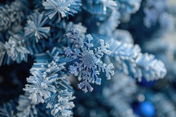 Sticker - Snowflake on Tree Branch