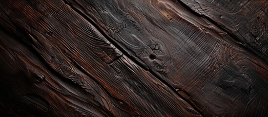 Aufkleber - Dark abstract brown wood texture background with copy space image available