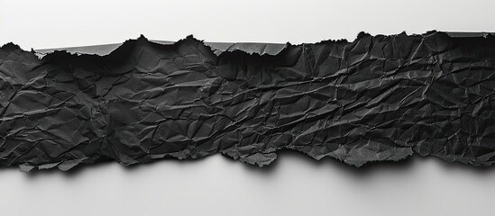 Aufkleber - Black paper with torn and ripped edges set against a white background featuring copy space image