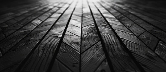 Aufkleber - Texture of black and white wooden parquet with copy space image