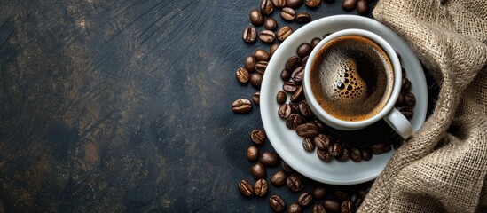 Poster - Coffee cafe serving black coffee with a copy space image