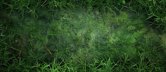 Poster - A detailed background of lush green grass with an unoccupied area suitable for text or graphics known as a copy space image