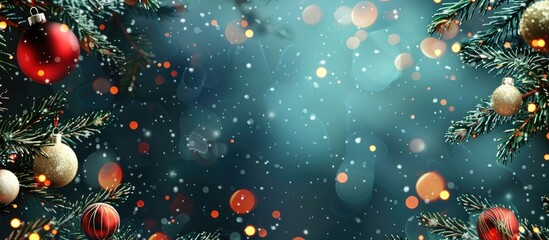 Wall Mural - Background for Christmas and New Year celebration with room for text or image placement. Creative banner. Copyspace image