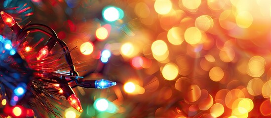 Poster - Colorful version of a Christmas light background with copy space image