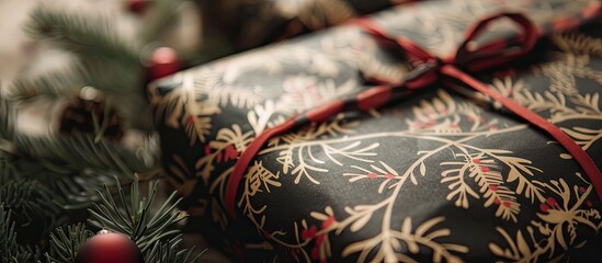 Fototapete - Close up of wrapping paper for gift wrapping with copy space image