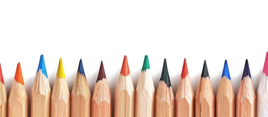 Aufkleber - Colorful wooden pencils isolated with copy space image
