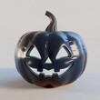 © vishal - 3d black glossy halloween pumpkin scary evil spooky isolated on white background