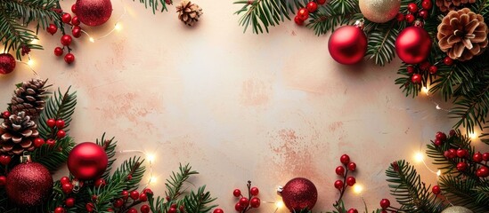Poster - Christmas and New Year s holiday themed background featuring a Christmas border and available copy space image