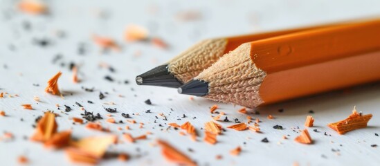 Aufkleber - Back to school vibes with pencil shavings on white paper perfect for a copy space image