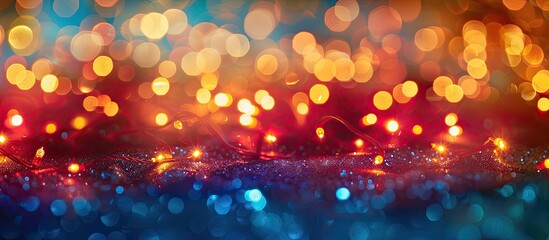 Poster - Colorful version of a Christmas light background with copy space image