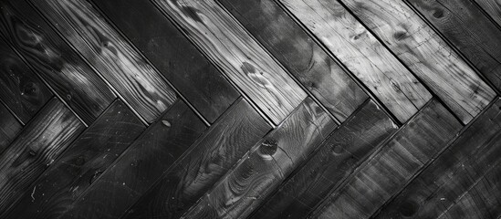 Aufkleber - Texture of black and white wooden parquet with copy space image