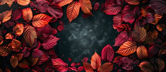Poster - Autumn foliage forming a framework with a copy space image