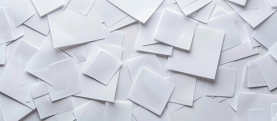 Leinwandbilder - Abstract background with a collection of white note papers offering copy space image