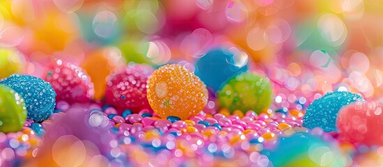 Sticker - Vibrant candy backdrop with a textured surface perfect for copy space image