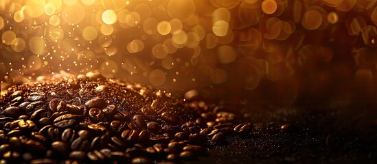 Sticker - Coffee beans illuminated in the rim light creating a captivating copy space image