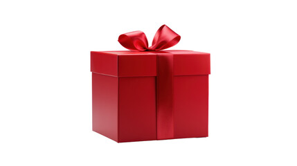 Red gift box isolated on white background