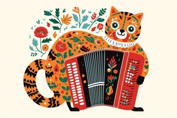 Wall Mural - Accordion accordion mammal representation.