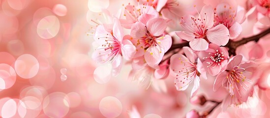 Aufkleber - Cherry blossom in full bloom with copy space image ideal for wedding invitations or greeting cards