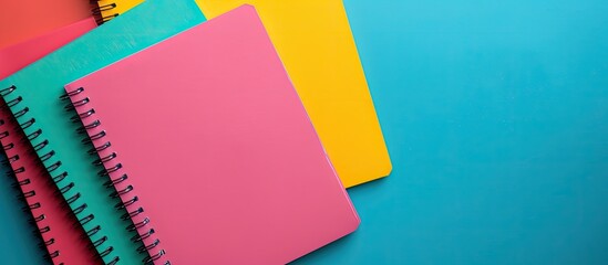 Poster - Colorful school copybook on a background with ample space for adding text in the image